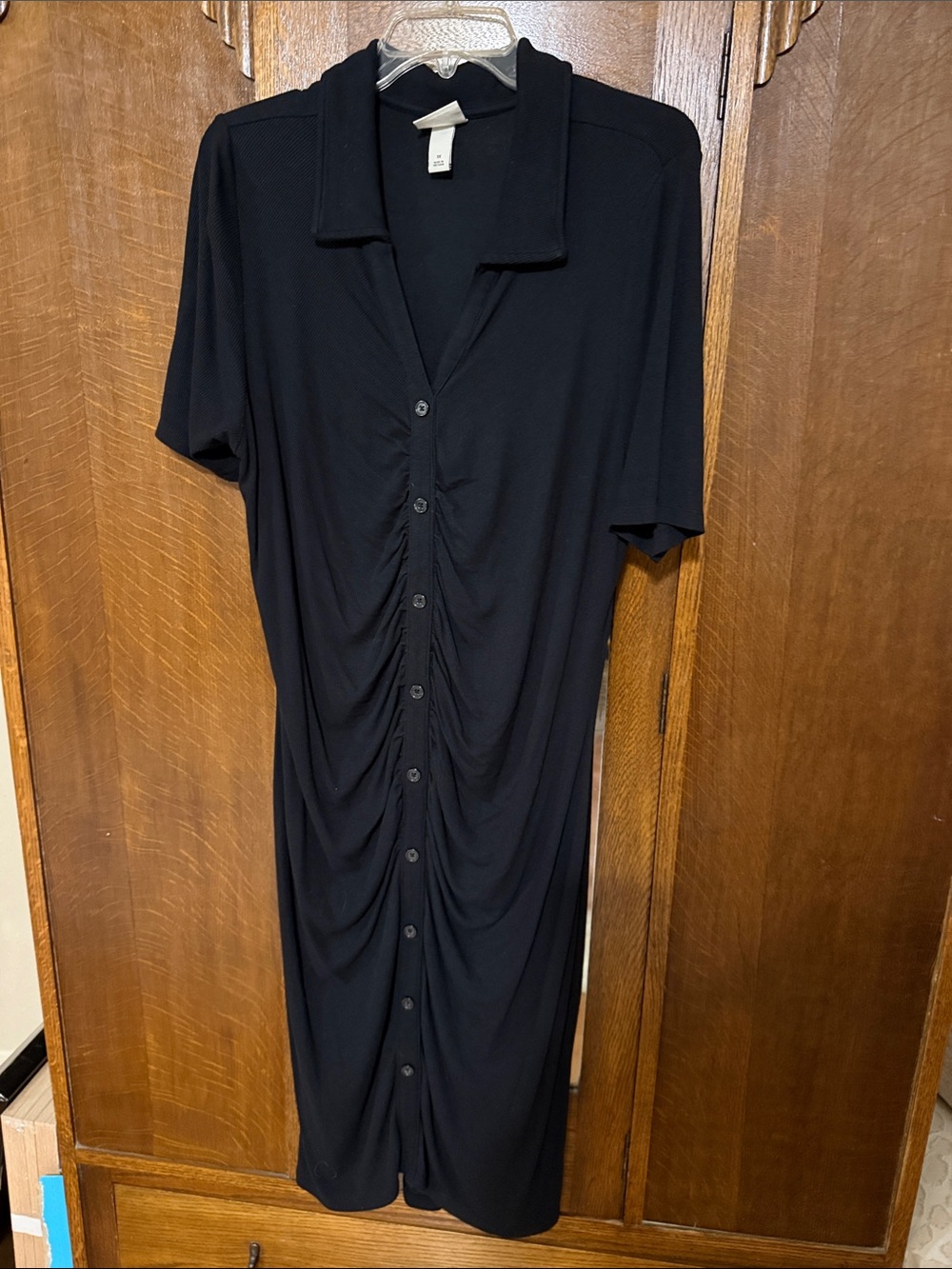 Ava & Viv Black Ribbed Dress, 1X